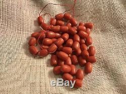 Antique Vintage Natural Coral Beads & Silver Coral American Indian Necklace