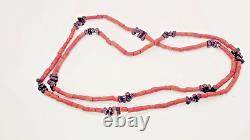 Antique Vintage Natural Coral Necklace Natural LONG 38 inches