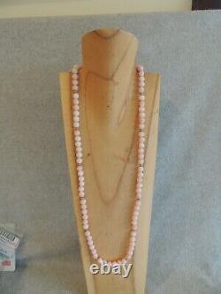 Antique blush Angelskin Coral necklace 36 with 10mm ball beads