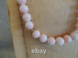 Antique blush Angelskin Coral necklace 36 with 10mm ball beads