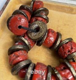 Antique large Ethnic Coral, Sherpa Coral, Himalayan regions, 79 g, Collectabl