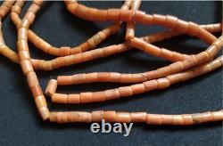 Antique natural Coral bead necklace 44 gr. Length 160 cm