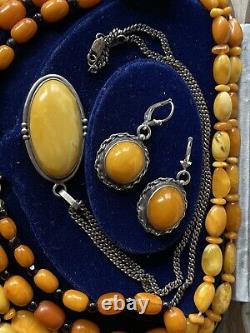Antique natural butterscotch amber bead amber necklace