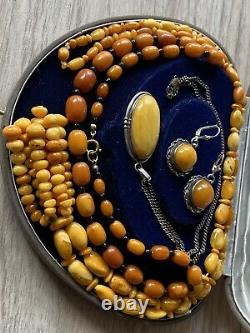 Antique natural butterscotch amber bead amber necklace