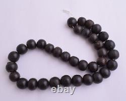 Antique red sea Black coral Yusr beads strand necklace strand- 108 gram-35 beads