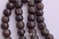 Antique red sea Black coral Yusr beads strand necklace strand- 66 gram-33 beads