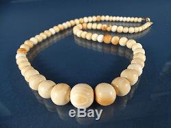 Art Déco Lachs-Korallen Kette 49,5cm/40g #3 Salmon Beads Coral Necklace 1930´s