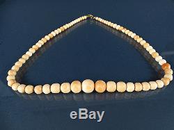 Art Déco Lachs-Korallen Kette 49,5cm/40g #3 Salmon Beads Coral Necklace 1930´s