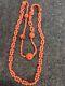 As Is Vintage Chinese Carved Salmon Coral Necklace