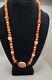 Authentic Apple Coral 24in Necklace Stunning With 2 Onyx Beads H