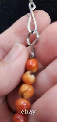 Authentic Apple Coral 24in Necklace Stunning with 2 Onyx Beads H