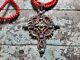 Authentic Vintage Matl Cross Necklace With Coral Beads