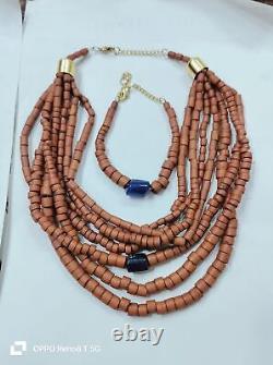BEAUTIFUL Old coral huge necklace 19century, vintage coral 290gram