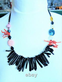 Beadart-Austria Design, Branch coral necklace with Shou beads + Hubei Turquoise
