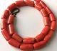 Beautiful Salmon Colour Coral Necklace, Cylinder Shape Beads