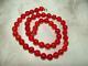 Beautiful Vintage 14 Kt Genuine Red Coral Beaded Necklace 39.9 Gr