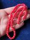 Beautiful Vintage Gold Filled Clasp Red Orange Coral Bead Necklace Small 15