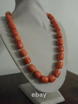 Beautiful Vintage Natural Mediterranean Sea Coral Beads Necklace 125 Grams