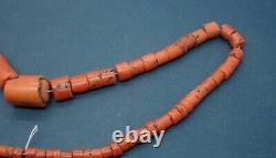 Beautiful original Ukrainian antique undyed old natural coral necklace 80 grams
