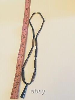 Black Coral Necklace VTG Beaded Beads collar natural branch Genuine Hawaii Rare