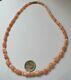 Carved Coral Flower Rose Buds And Beads Necklace Graduated Beads