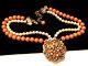 Classic Vintage 16x1-1/2 Signed Miriam Haskell Coral Lucite Bead Necklace A39