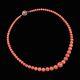 Coral Bead Necklace With Filigree Sterling Silver Clasp