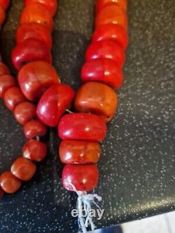 Coral Beads Necklace Ethnic Vintage Tibetan Himalayan Salmon Pink. Over 15 0 Z