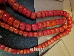 Coral Beads Necklace Ethnic Vintage Tibetan Himalayan Salmon Pink. Over 15 0 Z