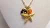Coral Gold Starfish Necklace
