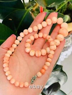 Coral Necklace Beads Vintage Handmade Women Europe 59gr Natural Jewelry Fashion