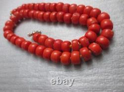 Dandy Italy Jewelry Old Handmade Authentic Huge Round Carved Coral Necklace