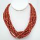 Desert Rose Trading Jay King Red Coral Bead Multi-strand Sterling Necklace 159g
