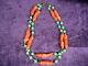 Double Strand Red Coral And Turquoise Beads Necklace