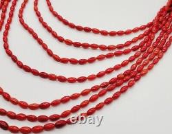 EXEX Claudia Agudelo Seven Strand Necklace Coral 925 Sterling Silver Clasp