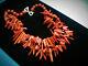 Exceptional Signed Ciner Double Strand Red Branch & Sponge Bead Coral Necklace