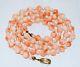 Exquisite Vintage Natural Angel Skin Pink Coral Akoya Pearl 68cm Long Necklace