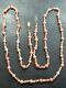 Fine 9ct Gold Clasp Pearl & Coral Bead Necklace C. 1960 34 Inch