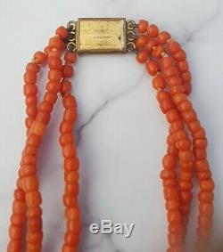 Fabulous Antique Victorian Coral Bead Necklace