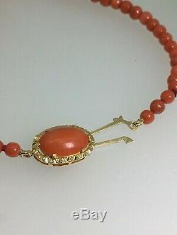 Fine & Rare Antique Mediterranean Oxblood Natural Coral & 18K Gold Bead Necklace