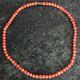 Genuine Antique Angel Skin Coral Round Bead Necklace 0.5cm Beads 19g 41cm Long