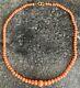 Genuine Antique Salmon Pink Coral Round Bead Necklace 17g 43cm Long