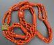Gorgeous, Chunky, Antique Real Carved Coral Bead Multi Strand Necklace 23g