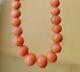 Gorgeous, Long, Chunky, Antique Real Carved Salmon Coral Bead Necklace 25g