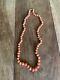 Genuine Antique Pink Coral Round Beaded Necklace 29g, 19 Inches Long