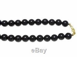 Genuine Natural Black Coral Bead Ball Strand Necklace 10mm 16- 32