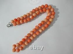 Glamorous100% Natural Coral Hand Carved Organic Round Authentic Necklace Beads