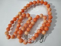 Glamorous100% Natural Coral Hand Carved Organic Round Authentic Necklace Beads