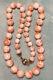 Gorgeous Vintage Angelskin Coral Necklace 75.37g With 8.5mm To 13.5mm Beads