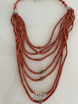 Great Original Ukranian Antique Undyed natural coral Necklace(120gr)